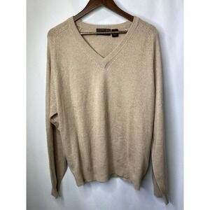 Alexander Julian Colours Men's 100% Cashmere Sweater Size Large V Neck Soft Warm